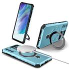 For Samsung Galaxy S21 FE 5G MagSafe Magnetic Holder Phone Case(Light Blue) - 1