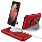 For Samsung Galaxy S21 Ultra 5G MagSafe Magnetic Holder Phone Case(Red) - 1