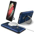 For Samsung Galaxy S21 Ultra 5G MagSafe Magnetic Holder Phone Case(Blue) - 1
