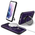For Samsung Galaxy S21+ 5G MagSafe Magnetic Holder Phone Case(Purple) - 1