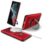 For Samsung Galaxy S22 Ultra 5G MagSafe Magnetic Holder Phone Case(Red) - 1
