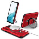 For Samsung Galaxy S22 5G MagSafe Magnetic Holder Phone Case(Red) - 1