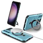 For Samsung Galaxy S23 5G MagSafe Magnetic Holder Phone Case(Light Blue) - 1
