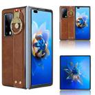 For Huawei Mate X2 Wristband Leather Back Phone Case(Brown) - 1