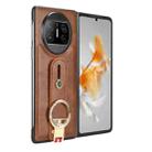For Huawei Mate X3 Wristband Leather Back Phone Case(Brown) - 2