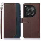 For OnePlus 12 KHAZNEH Litchi Texture Leather RFID Phone Case(Brown) - 1