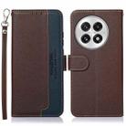 For OnePlus Nord 13 KHAZNEH Litchi Texture Leather RFID Phone Case(Brown) - 1