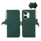 For OnePlus Nord 3 / Ace 2V Genuine Leather Magnetic RFID Leather Phone Case(Green) - 1