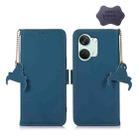 For OnePlus Nord 3 / Ace 2V Genuine Leather Magnetic RFID Leather Phone Case(Blue) - 1