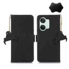 For OnePlus Nord 3 / Ace 2V Genuine Leather Magnetic RFID Leather Phone Case(Black) - 1