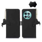 For OnePlus Ace 2 Pro Genuine Leather Magnetic RFID Leather Phone Case(Black) - 1