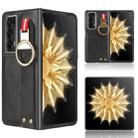 For Honor Magic V2 Wristband Leather Back Phone Case(Black) - 1