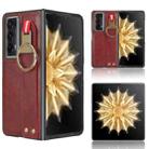 For Honor Magic V2 Wristband Leather Back Phone Case(Red) - 1