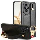 For Honor 200 5G Wristband Leather Back Phone Case(Black) - 1