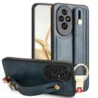 For Honor 200 5G Wristband Leather Back Phone Case(Blue) - 1