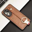 For Honor 200 5G Wristband Leather Back Phone Case(Brown) - 2