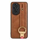 For Honor 200 5G Wristband Leather Back Phone Case(Brown) - 3