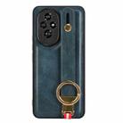 For Honor 200 Pro 5G Wristband Leather Back Phone Case(Blue) - 3