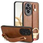 For Honor 200 Pro 5G Wristband Leather Back Phone Case(Brown) - 1