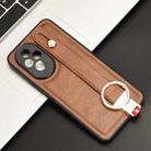 For Honor 200 Pro 5G Wristband Leather Back Phone Case(Brown) - 2