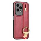 For Honor 200 Lite Global Wristband Leather Back Phone Case(Red) - 3