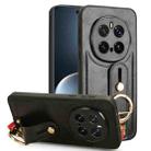 For Honor Magic7 Pro Wristband Leather Back Phone Case(Black) - 1