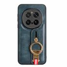 For Honor Magic7 Pro Wristband Leather Back Phone Case(Blue) - 3