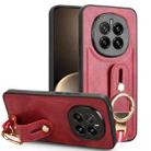 For Honor Magic7 Wristband Leather Back Phone Case(Red) - 1