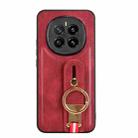 For Honor Magic7 Wristband Leather Back Phone Case(Red) - 3