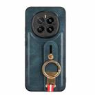 For Honor Magic7 Wristband Leather Back Phone Case(Blue) - 3