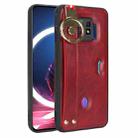 For ZTE nubia Red Magic 7 Pro Wristband Leather Back Phone Case(Red) - 1