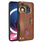 For ZTE nubia Red Magic 7 Pro Wristband Leather Back Phone Case(Brown) - 1