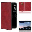 For Microsoft Surface Duo Wristband Leather Back Phone Case(Red) - 1