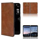 For Microsoft Surface Duo Wristband Leather Back Phone Case(Brown) - 1