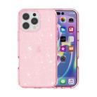 For iPhone 16 Pro Max Shockproof Terminator Glitter Powder Phone Case(Pink) - 1