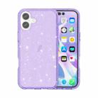 For iPhone 16 Plus Shockproof Terminator Glitter Powder Phone Case(Purple) - 1