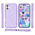 For iPhone 16 Plus Shockproof Terminator Glitter Powder Phone Case(Purple) - 2