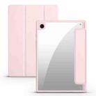 For Samsung Galaxy Tab A8 3-folding Acrylic Smart Leather Tablet Case(Pink) - 1