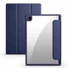 For Samsung Galaxy Tab A8 3-folding Acrylic Smart Leather Tablet Case(Dark Blue) - 1