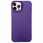 For iPhone 14 Pro Semi Transparent Frosted PC Phone Case(Purple) - 1