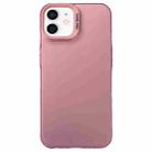 For iPhone 12 Semi Transparent Frosted PC Phone Case(Pink) - 1