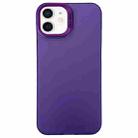 For iPhone 12 Semi Transparent Frosted PC Phone Case(Purple) - 1