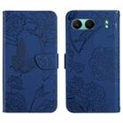 For OnePlus Nord 4 5G Skin Feel Butterfly Peony Embossed Leather Phone Case(Blue) - 1