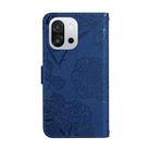 For OnePlus 13T Skin Feel Butterfly Peony Embossed Leather Phone Case(Blue) - 3