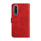 For OnePlus Nord 5 5G / Ace 5 Ultra Skin Feel Butterfly Peony Embossed Leather Phone Case(Red) - 3