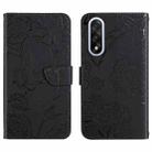 For OnePlus Nord 5 5G / Ace 5 Ultra Skin Feel Butterfly Peony Embossed Leather Phone Case(Black) - 1