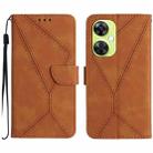 For OnePlus Nord CE 3 Lite Stitching Embossed Leather Phone Case(Brown) - 1