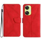 For OnePlus Nord CE 3 Lite Stitching Embossed Leather Phone Case(Red) - 1