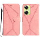 For OnePlus Nord CE 3 Lite Stitching Embossed Leather Phone Case(Pink) - 1