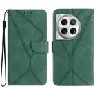 For OnePlus 12 5G Global Stitching Embossed Leather Phone Case(Green) - 1